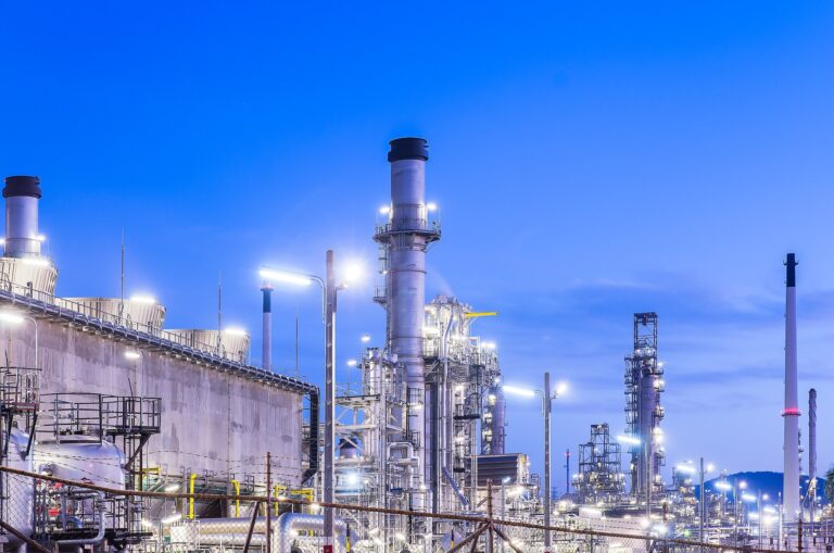 petrochemical plant with oil refinery industry and gas industry